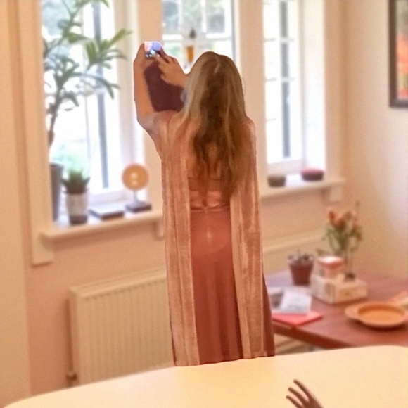 REVELRY Pink Velvet Micah Convertible
Tie Maxi Dress Back Zipper - Size Medium - Picture 15 of 16